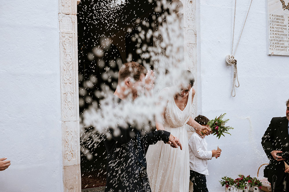 Rice Throw Wedding Photography in Amorgos